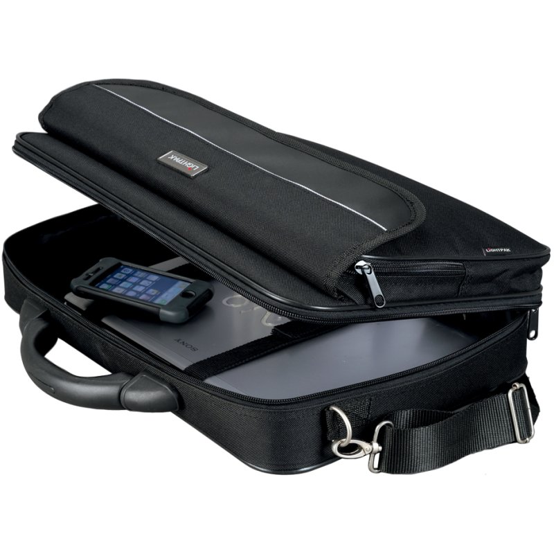LiGHTPAK Elite sacoche pour ordinateur portable, 17 pouces, nylon noir, sangle de trolley